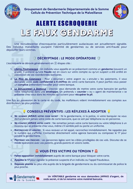 escroquerie gendarme